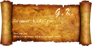 Gramer Klára névjegykártya